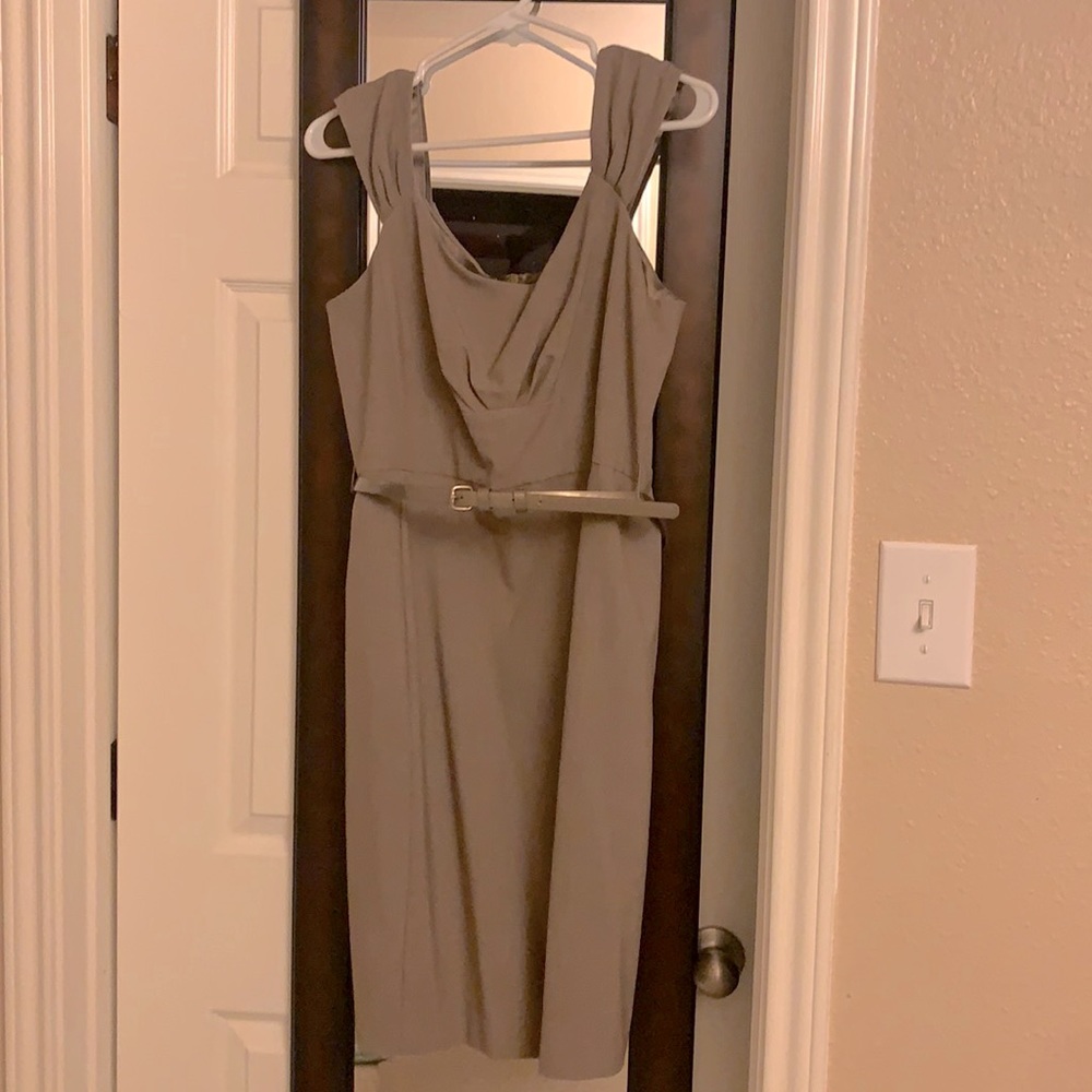 NWT NY& Co. tan dress w/ burgundy cover up